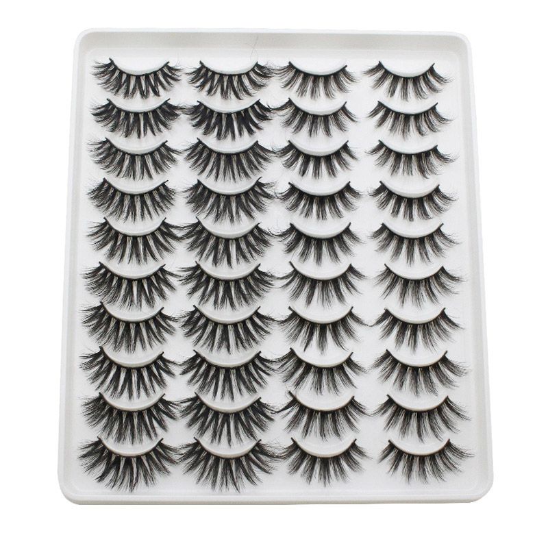 20 Pairs Mink Lashes Natural False Eyelashes Dramatic Volume Fake Lashes Soft Thick Long Eyelashes Wispy Makeup Extension 2022